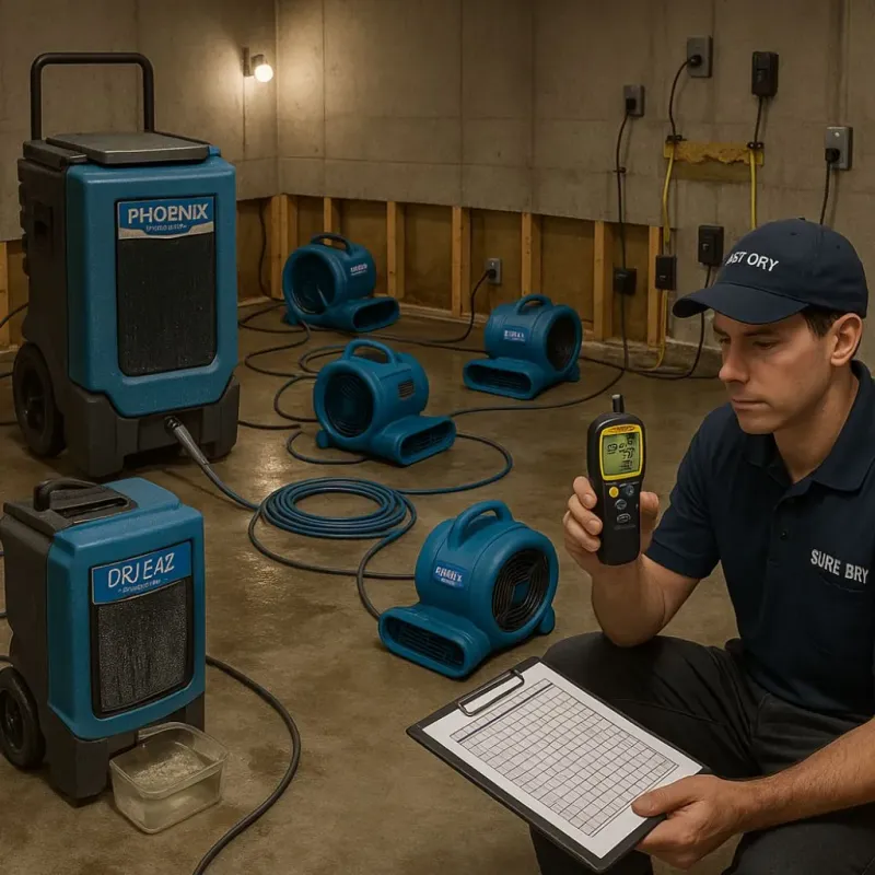 Structural Drying and Dehumidification process in Brownsville, KY